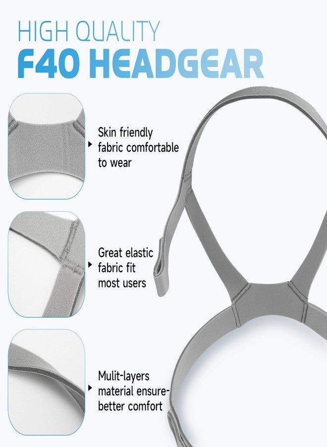 SyunsXoon F40 Headgear Replacement for ResMed AirFit F40 Full Face Mask Strap, Adjustable Elastic CPAP Headgear with 2 Magnetic Clips, Large F40 Head Strap - Image 4